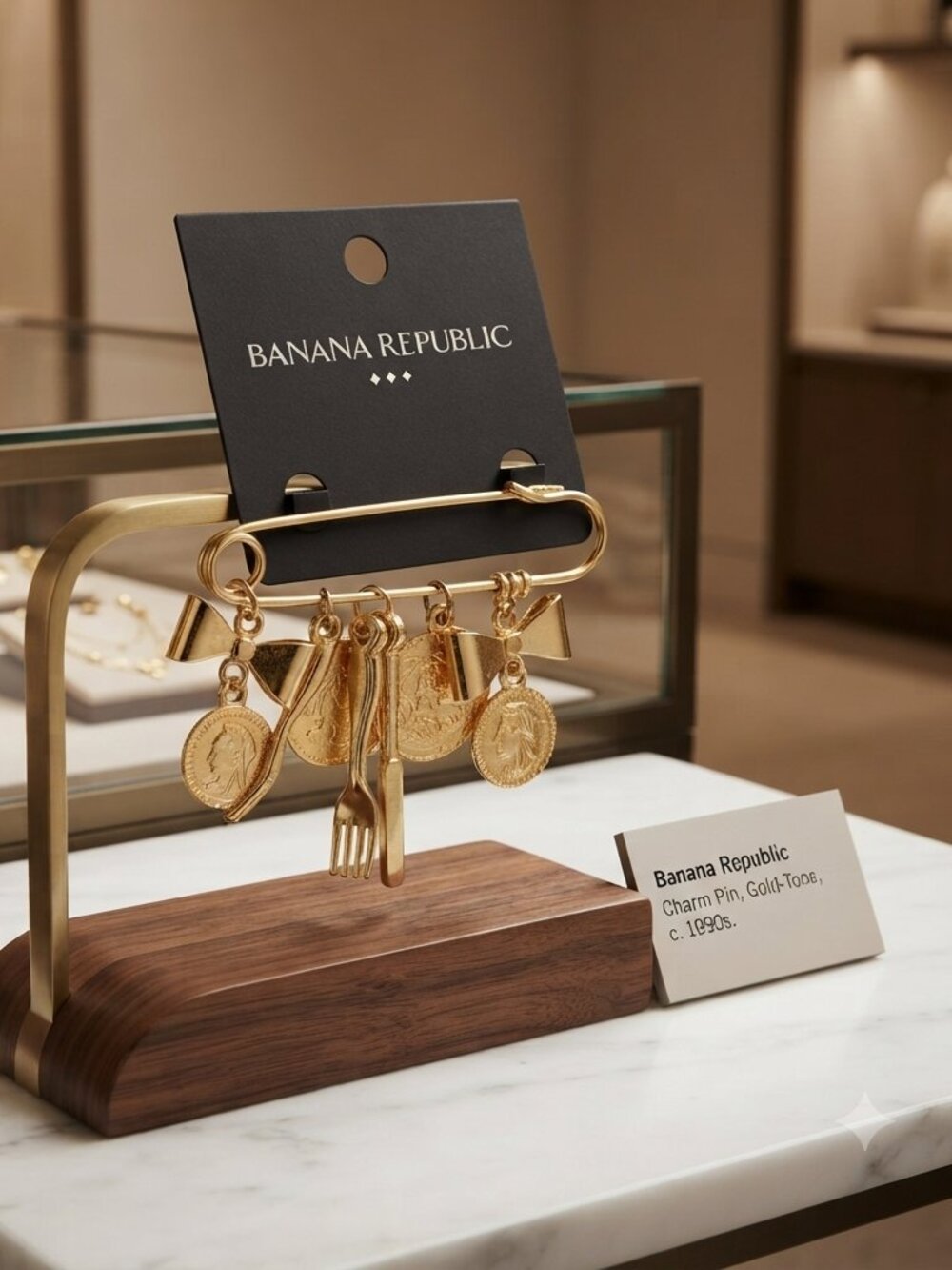 Banana Republic Gold-Tone Charm Pin